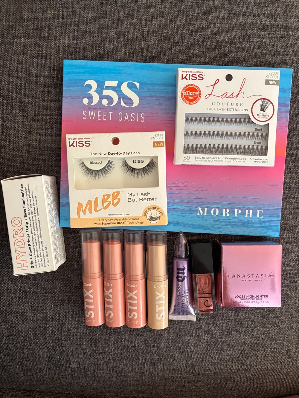 Morphe Eyeshadow Palette, Blush & False Lashes